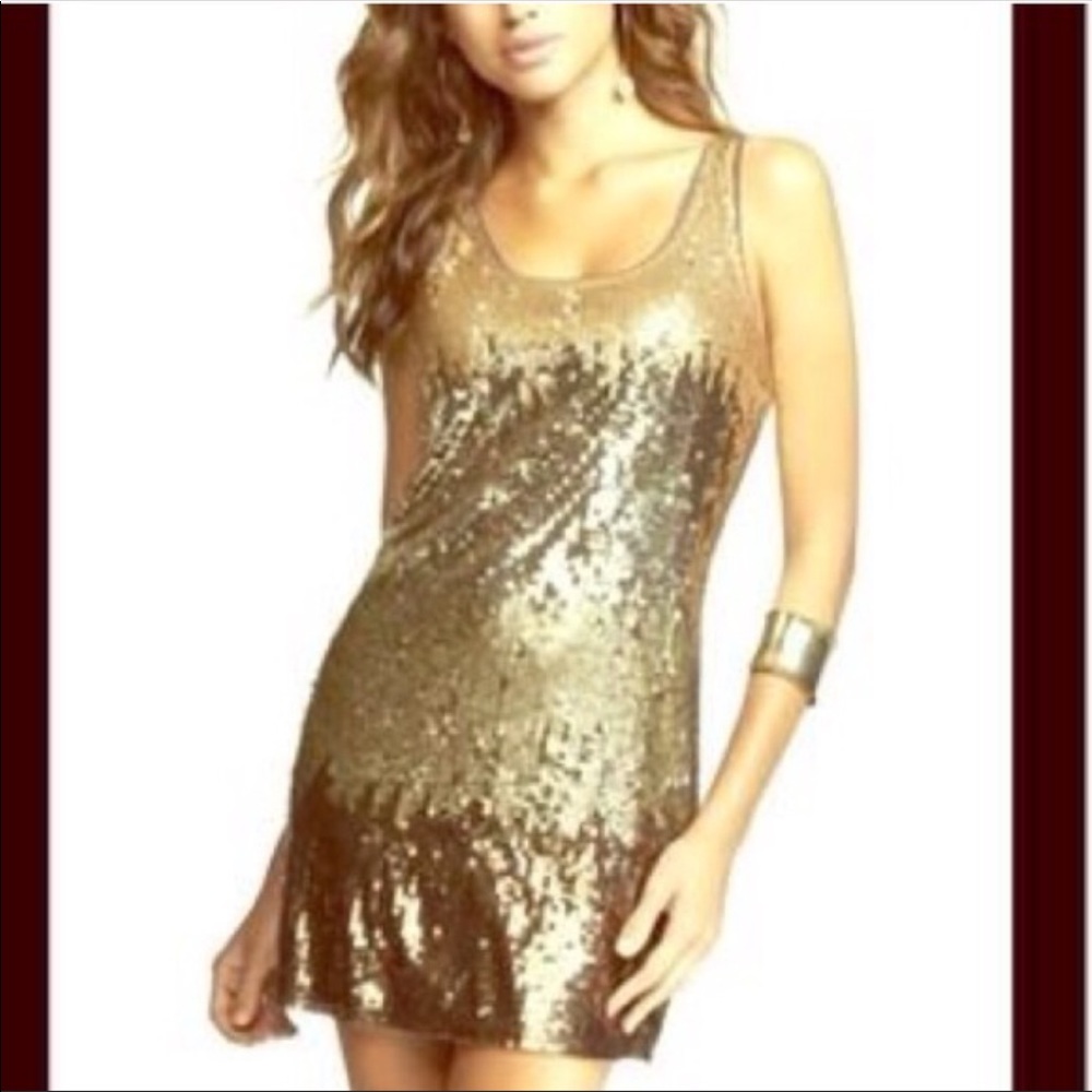 Golden Express Sequin Mini Dress